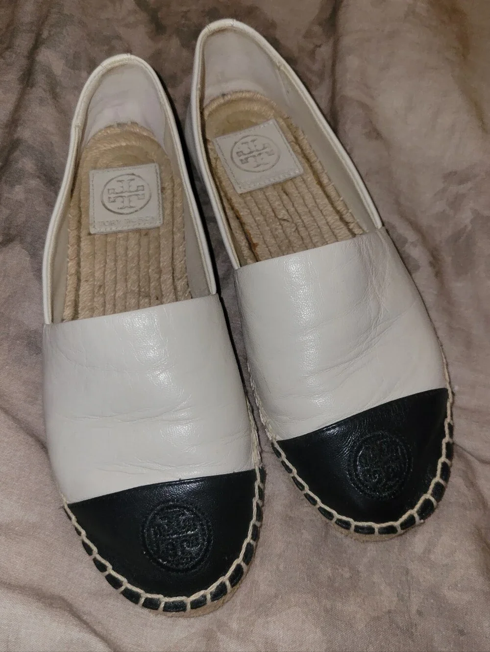 Tory Burch Colorblock Leather Toe Cap Espadrille Flats 6